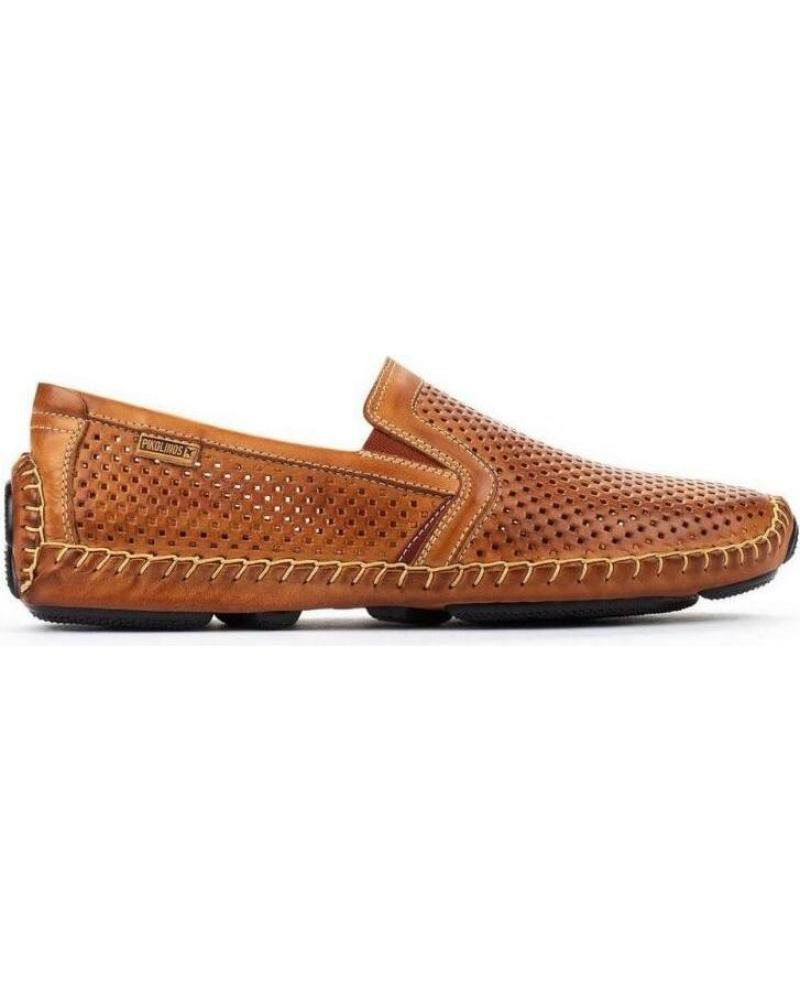 Zapatos de Hombre PIKOLINOS MOCASINES PIKOLINOS DE PIEL MICROPERFORADA BRANDY