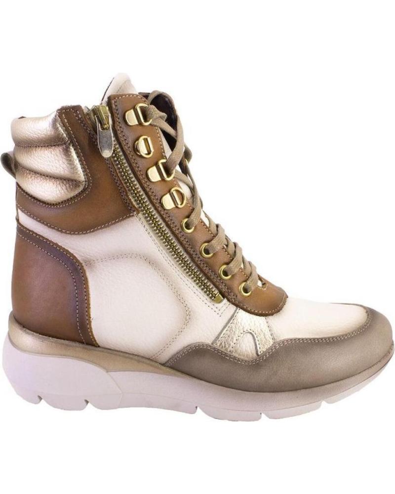 Botines de Mujer NIVAL TELVA 2031 ZAPATILLAS CASUAL DE MUJER PI HIELO Y CUERO