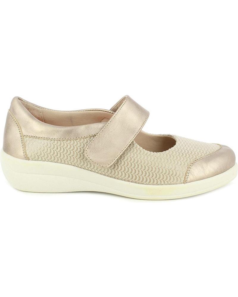 Bailarinas de Mujer D`CUTILLAS ZAPATOS ANCHO ESPECIAL DE VELCRO METALIZADO