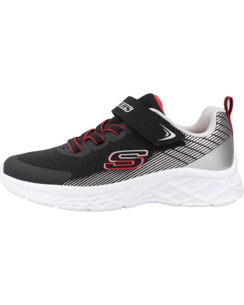 ZAPATILLAS SKECHERS MICROSPEC 403924L NEGRAS/ROJAS BKSR