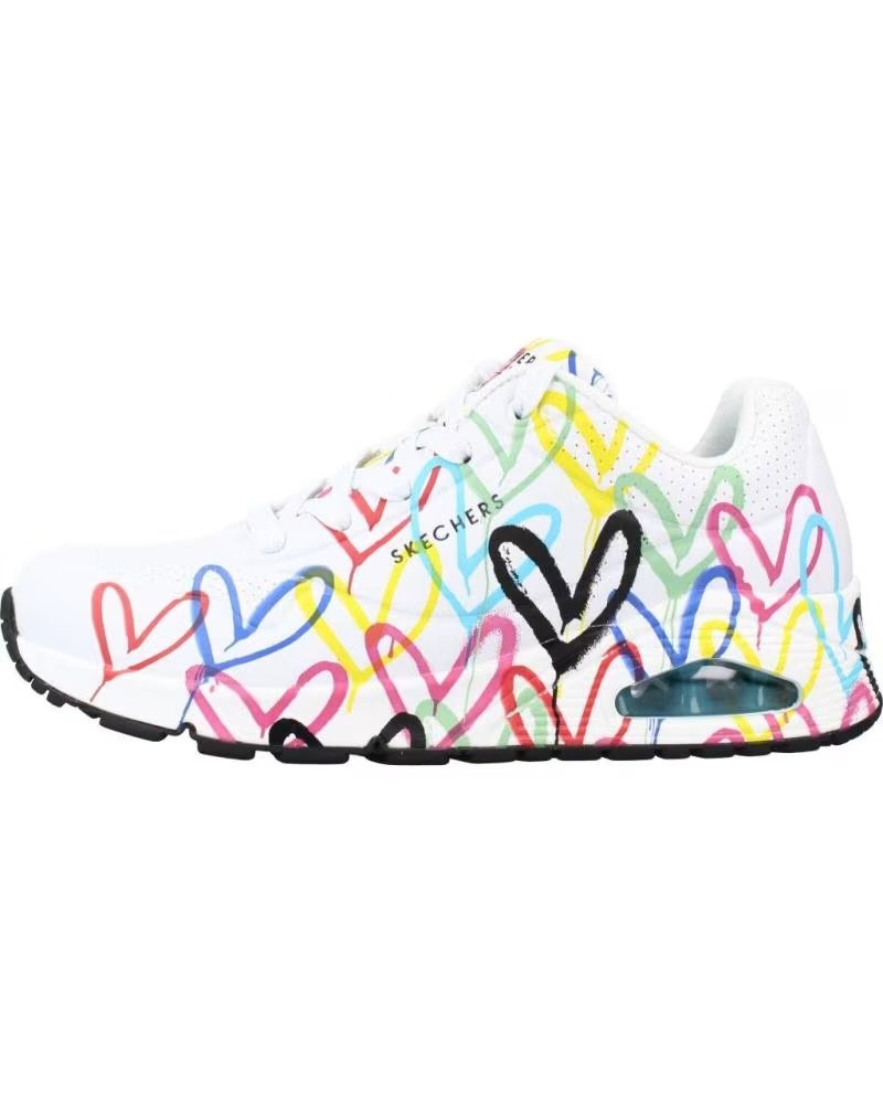 SKECHERS Zapatillas deportivas bajas 'UNO-SPREAD THE LOVE'  turquesa / rosa / negro / blanco – imagen 4