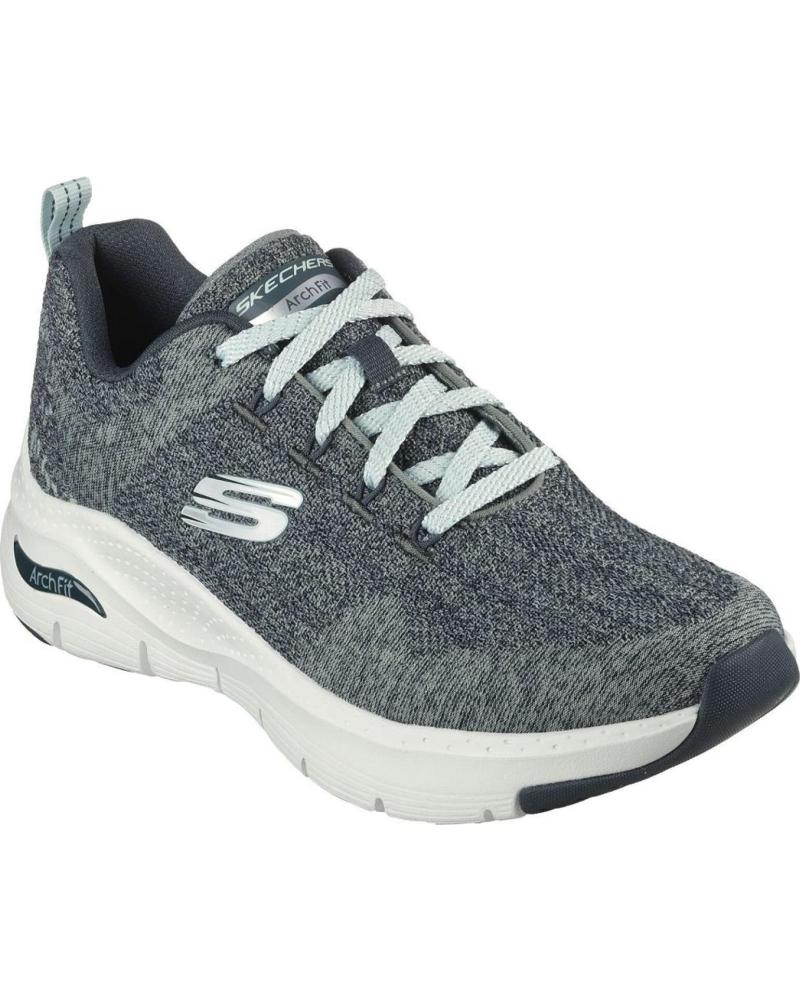 Deportivas de Mujer SKECHERS 149414 ZAPATILLAS CASUAL DE MUJER GRIS Y VERDE