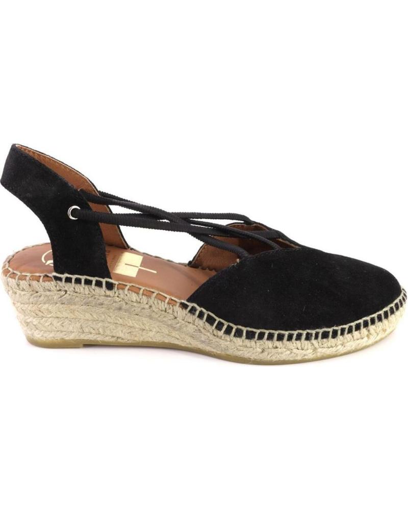 Sandalias de Mujer VIGUERA 2007VITELO ALPARGATAS DE CUNA CANAMO ESPARTO YUTE MU NEGRO