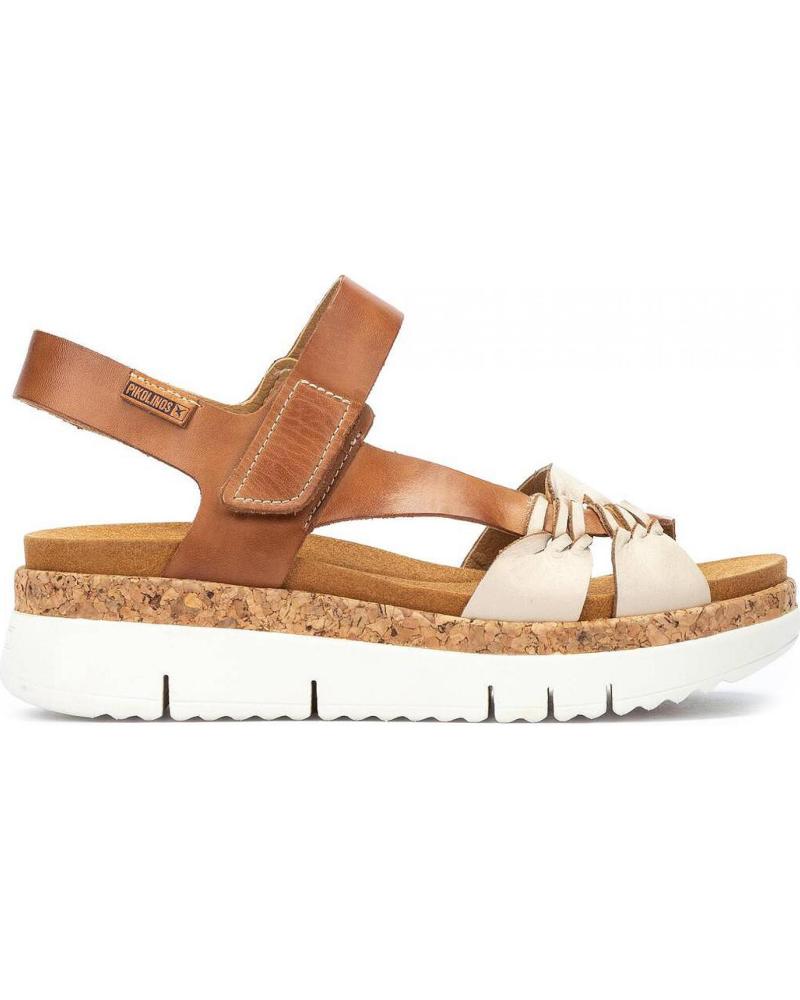 SANDALIA PIKOLINOS PALMA W4N-0968C1 BRANDY MARFIL NEGRO NEGRO