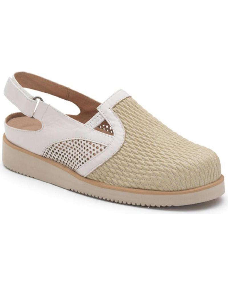 Zuecos de Mujer CALZAMEDI VERANO PALA ELASTICA COMODO BEIGE