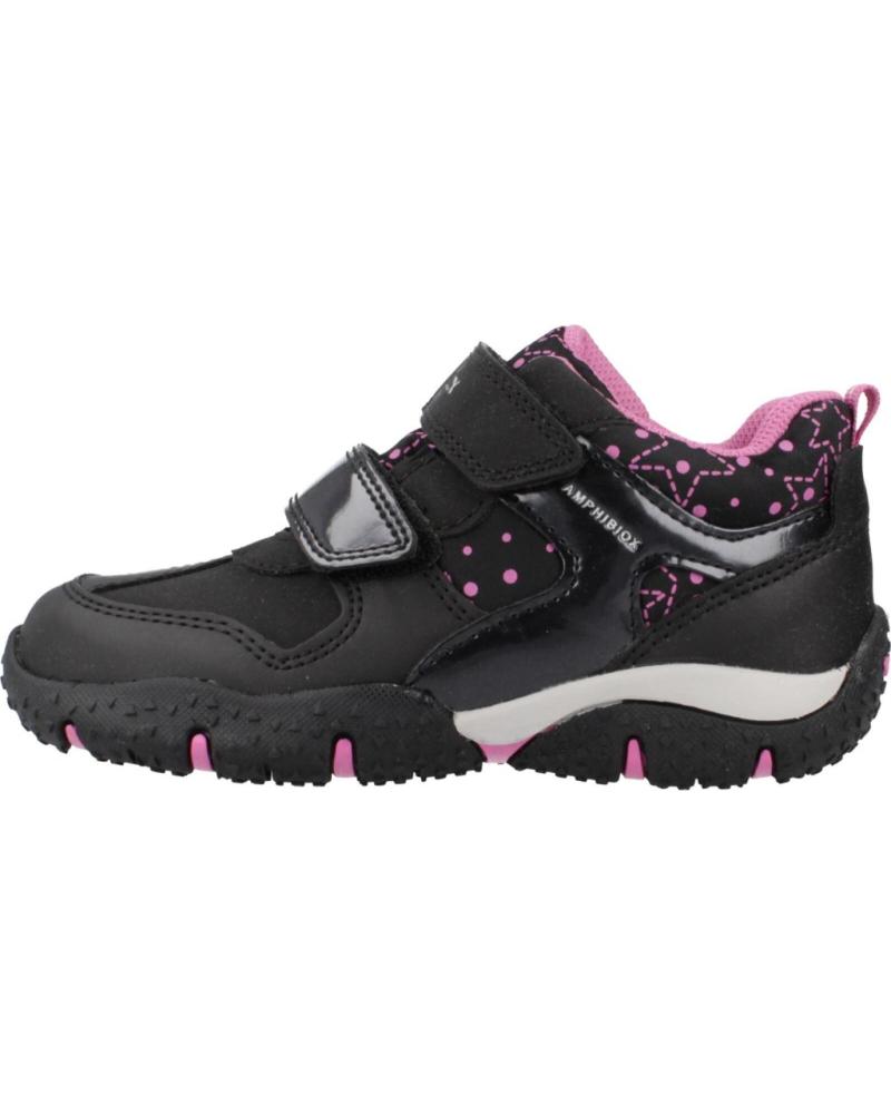 GEOX J BALTIC GIRL B ABX J26H1A C0922 - ZAPATILLAS NEGRAS FUCSIA C0922