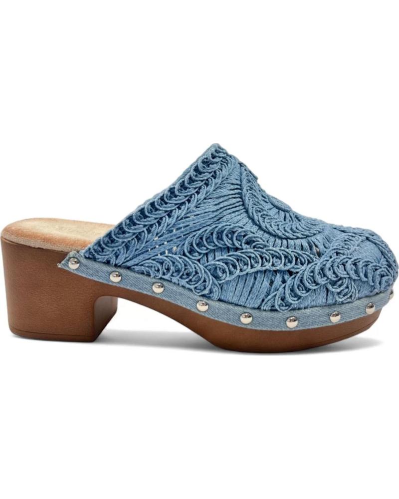 Zuecos de Mujer TIMBOS ZUECO TACON DE MADERA COLOR 129818 AZUL