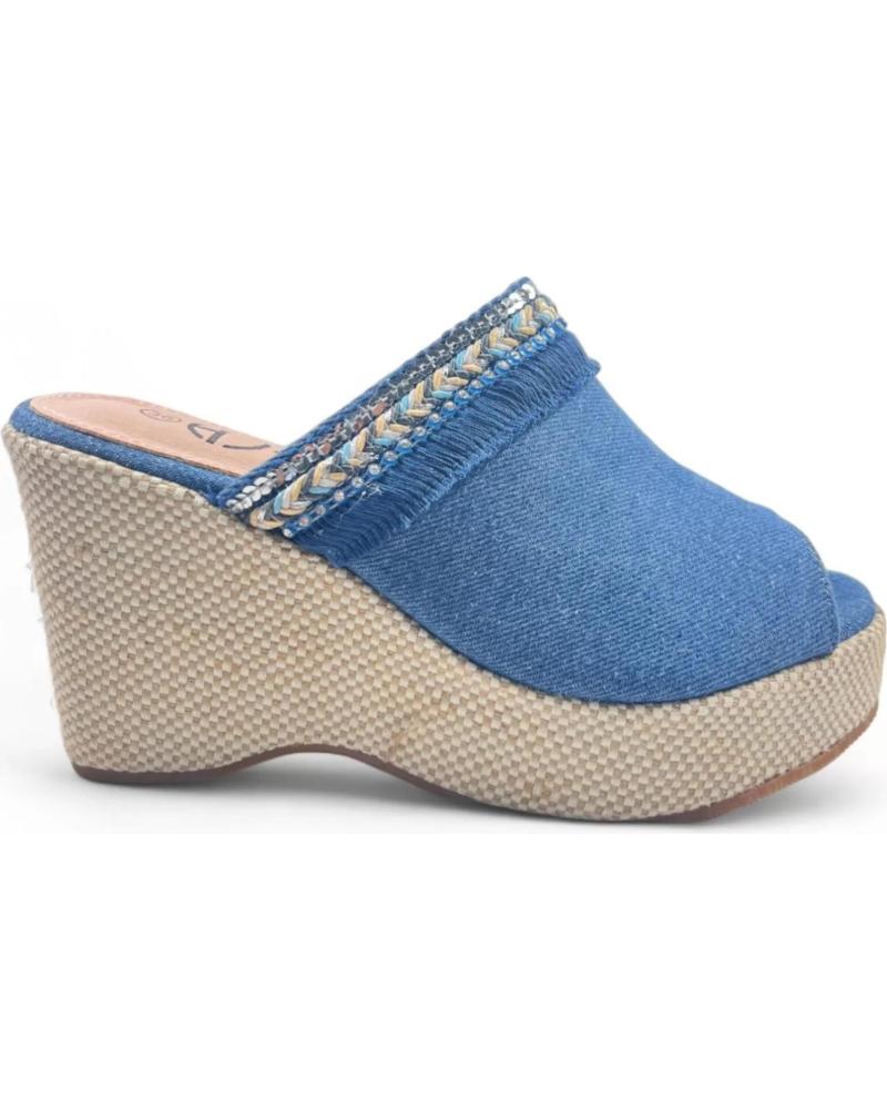 Zapatos de cuña de Mujer TIMBOS ZUECO CUNA EN COLOR VAQUERO 129570 AZUL