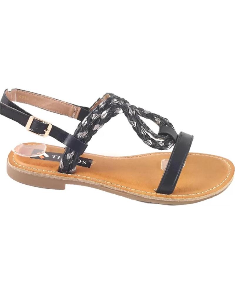 Sandalias de Mujer TIMBOS SANDALIA PLANA MUJER 126075 NEGRO
