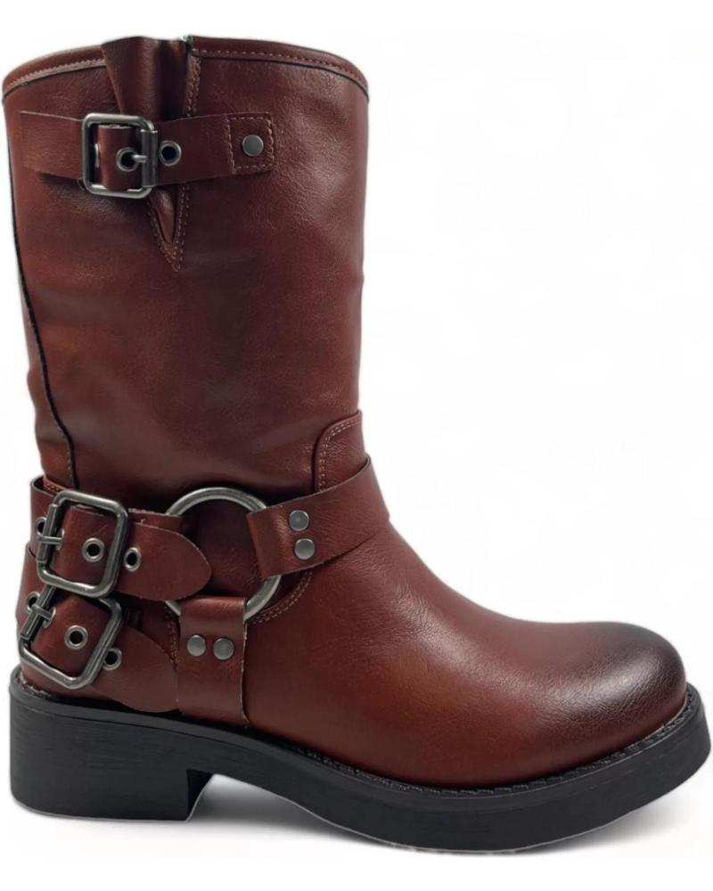 Botines de Mujer TIMBOS BOTIN TIPO MOTORISTA DE MUJER CAMEL 128850 MARRóN