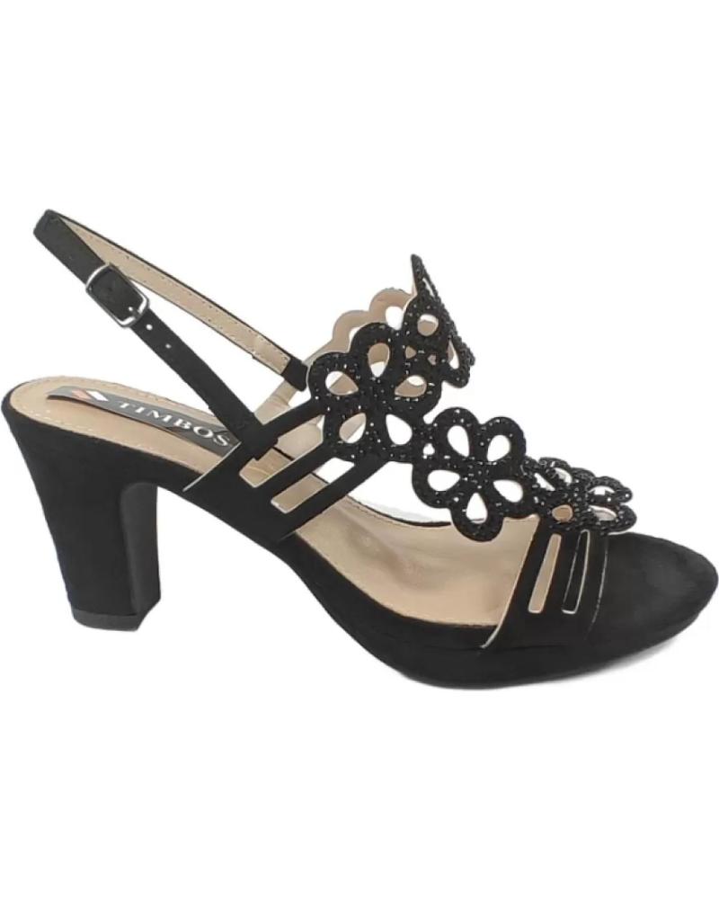Sandálias de Mulher TIMBOS ZAPATOS 127803 COLOR MATERIAL BAMARA COMBINADO BRILLO NEGRO