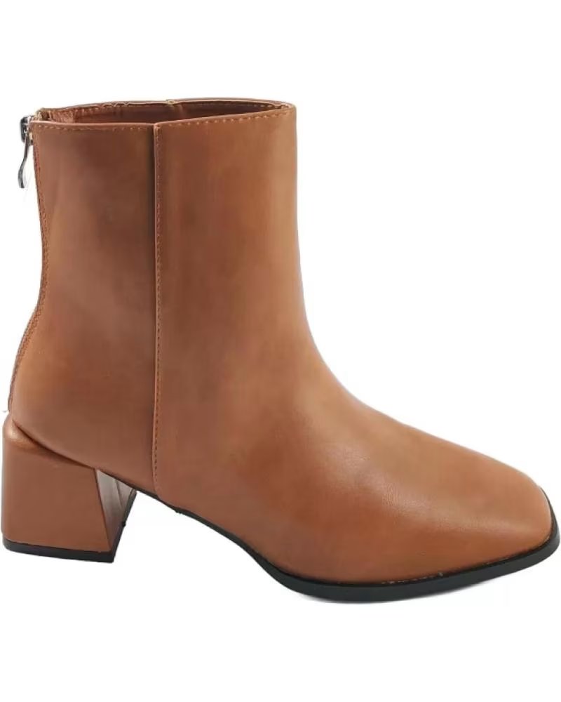 de timbos botin tacon de mujer cuero 127281 marron