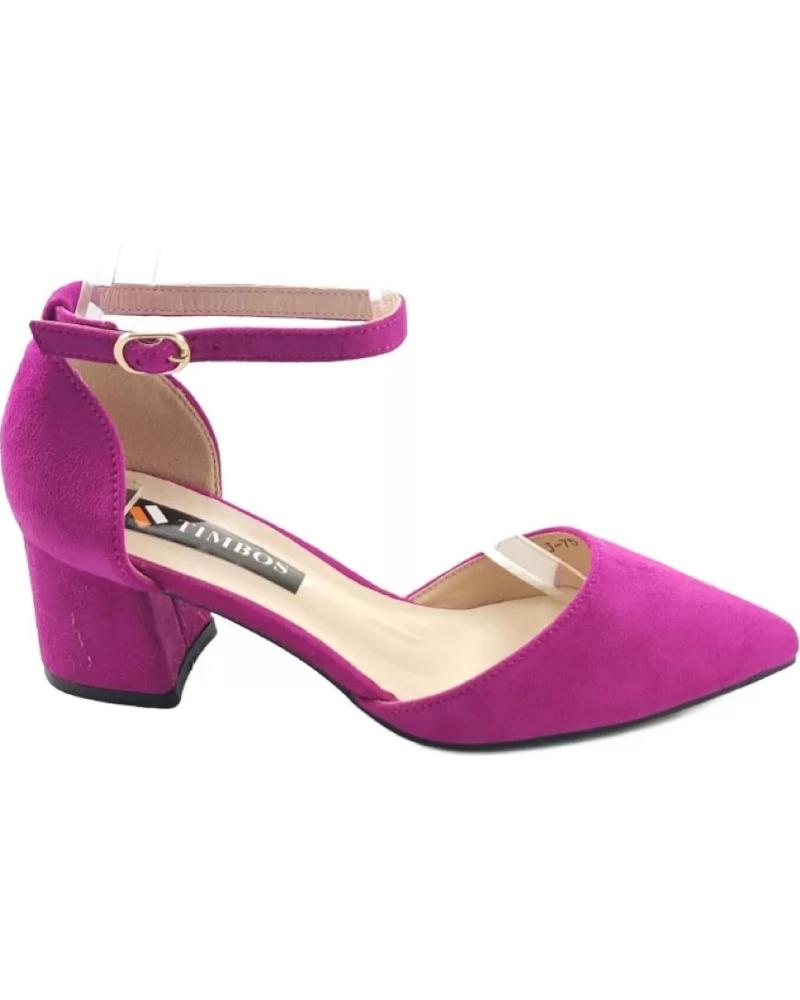 Sandalias de Mujer TIMBOS ZAPATOS 127138 COLOR PURPURA MATERIAL BAMARA ZAPATO TACON MU MORADO