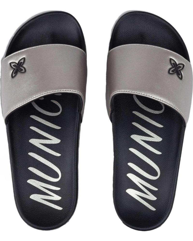 Chanclas de Mujer MUNICH CHANCLAS PLATFORM SLIDER 300 PLATEADO
