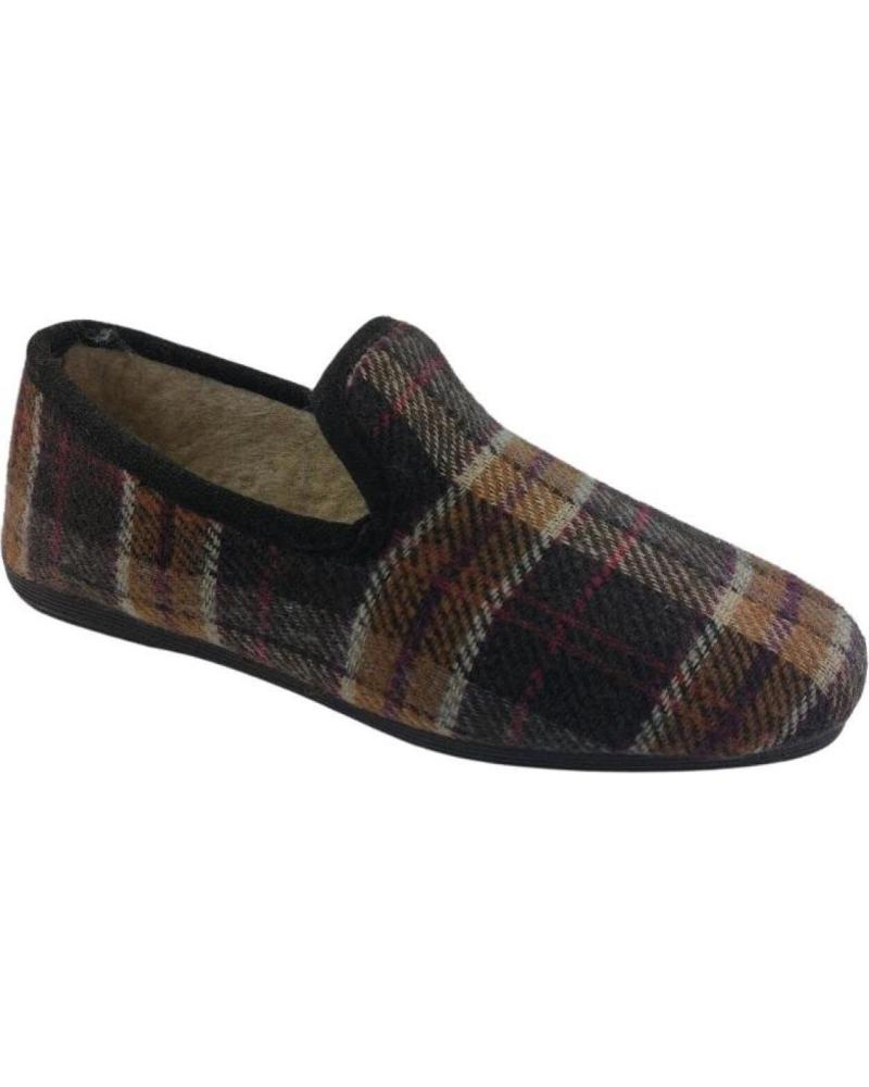 Calzado de casa de Hombre JAVER ZAPATILLAS HOMBRE CUADROS PISO FINO VARIOS 74 MARRON