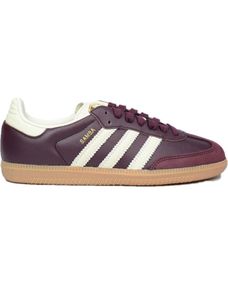Deportivas de Mujer ADIDAS SAMBA OG WOMAN ID0477 MAROON-CREWHT-GOLD - 36 2-3 BURGUNDY