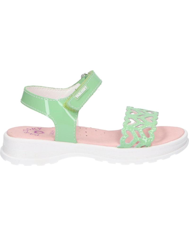 Sandalias de Niña PABLOSKY 411299 CHAROL VERDE ACIDO