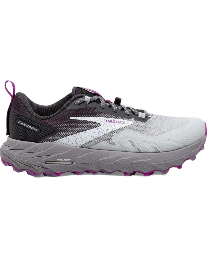 Deportivas de Mujer BROOKS 1203921B028 CASCADIA 17 OYSTER-BLACKENED PEARL-PURPLE