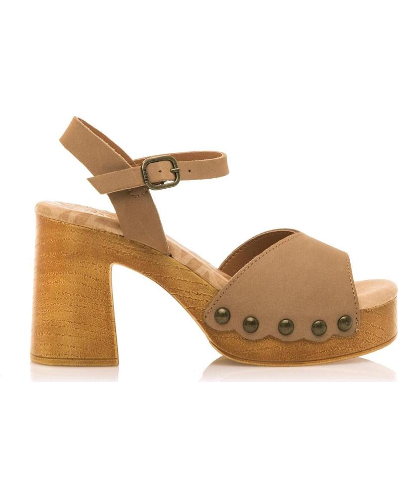 SANDALIAS DE TACÓN BLOQUE MTNG 53903 C5575 CUERO EMPOLVADO EMPOLVADO CUERO