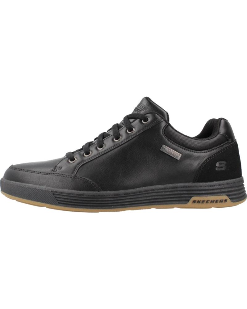 SKECHERS SPARKMAN - ZAPATILLAS URBANAS DE CUERO NEGRO BLK