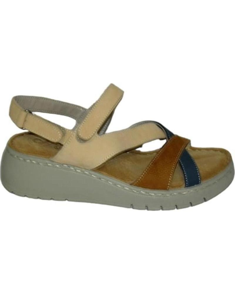 Sandálias de Mulher ERASE SANDALIAS CUNA MUJER DE PIEL BEIGE