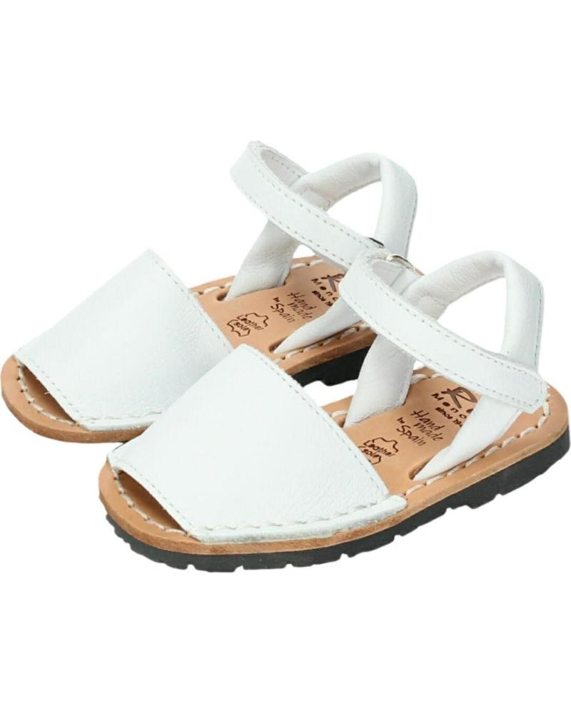 Mocasines de Hombre RIA MENORCA MENORQUINAS DE PIEL BLANCA CON VELCRO PARA MUJER BLANCO