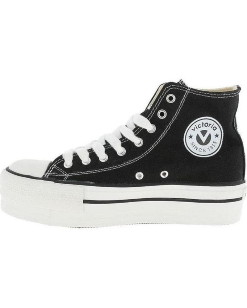 VICTORIA ZAPATILLAS TRIBU DOBLE LONA PLATAFORMA HIGH-TOP 1061101 NEGRAS NEGRO