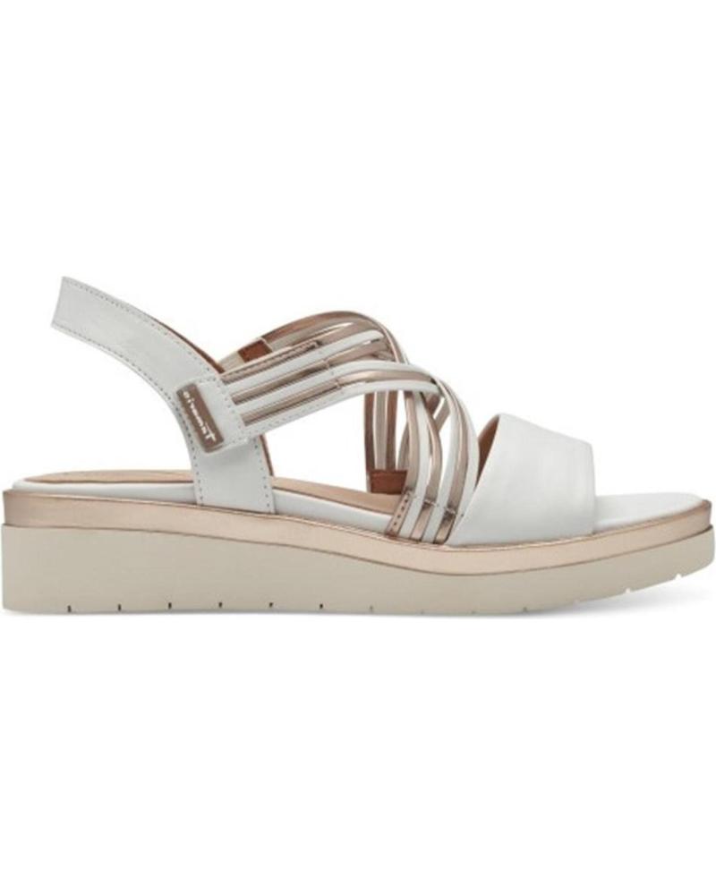 Sandalias de Mujer TAMARIS 88707 PIEL BLANCA-ORO BLANCO