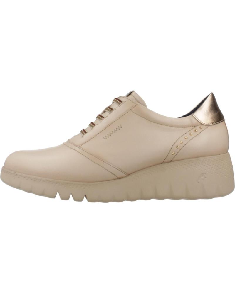 ZAPATILLAS BLUCHER FLUCHOS F2096 FLUNG DE PIEL BEIGE CON CUÑA 11683 PRCLN