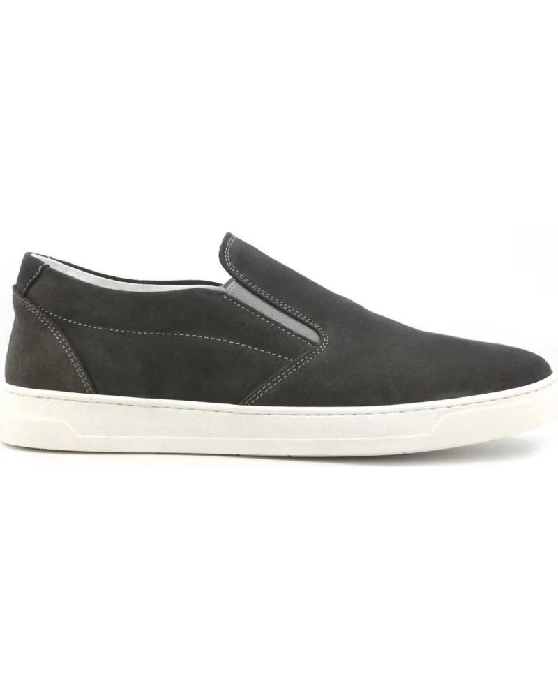 de duca di morrone zapatillas slip-on duca di morrone elia de ante gris para hombre grey