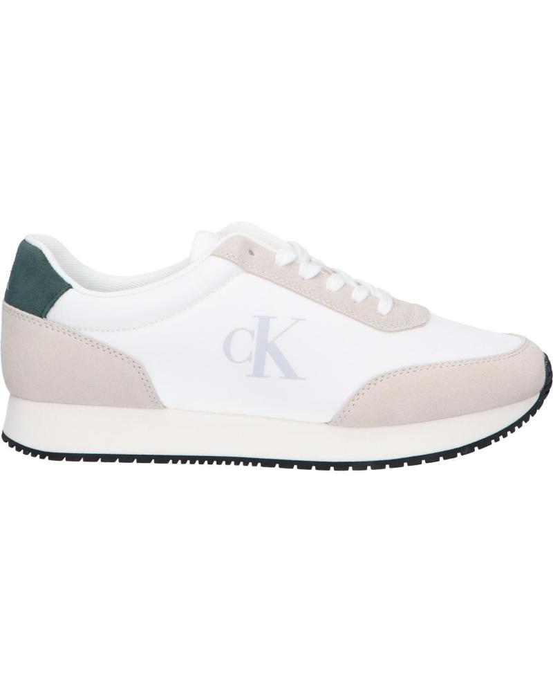 Deportivas de Hombre CALVIN KLEIN YM0YM01119 RETRO RUNNER ICONIC 02X B WHITE-CK BLACK-GREEN