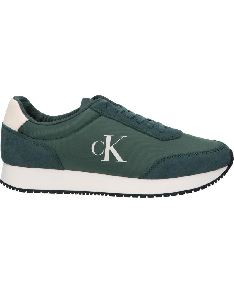 Deportivas de Hombre CALVIN KLEIN YM0YM01119 RETRO RUNNER ICONIC 02I GREEN PALM-CREAMY WHITE
