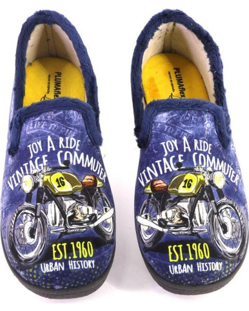 Calzado de casa de Hombre PLUMAFLEX 12228MOTO-24 ZAPATILLAS DE CASA DE HOMBRE AZUL MAR AZUL MARINO