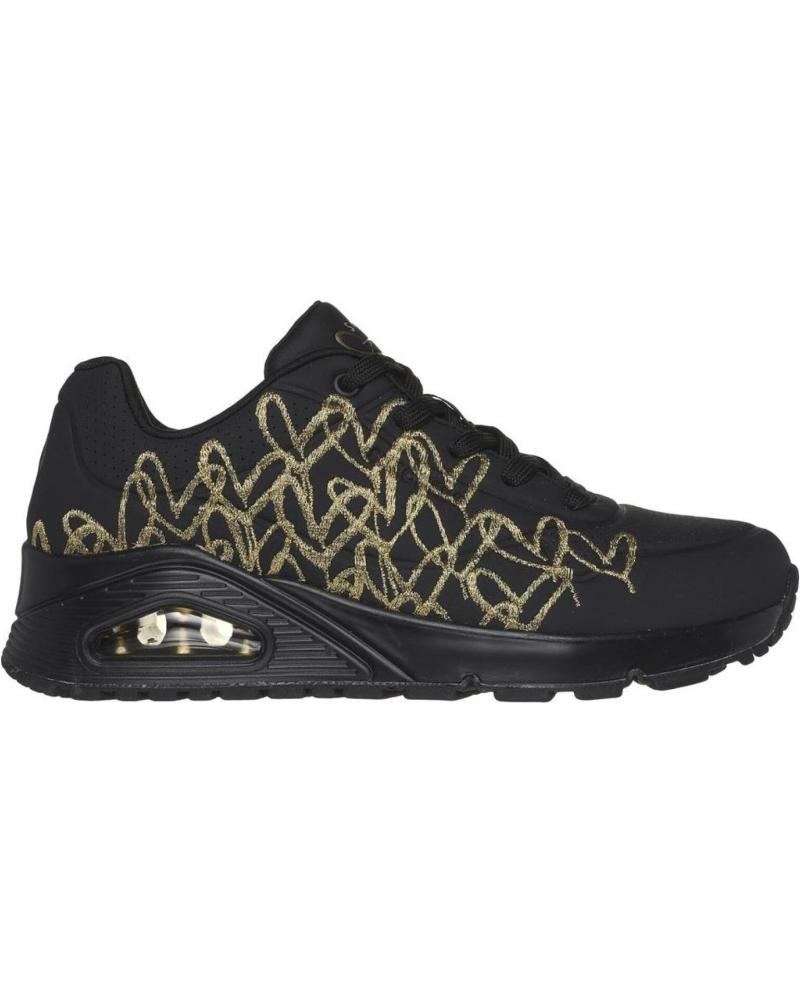 Deportivas de Mujer SKECHERS UNO AIR GOLDEN HEART NEGRO
