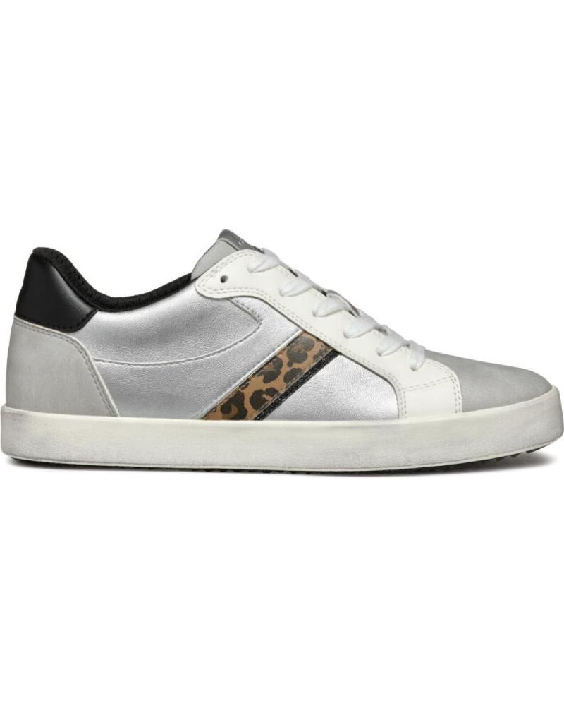 ZAPATILLAS CASUAL GEOX D BLOMIEE PLATEADAS CON BANDA C1007 C1007 SILVER