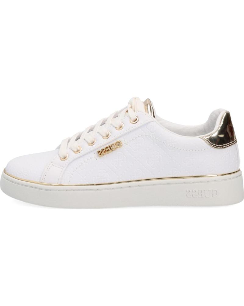 GUESS BECKIE - ZAPATILLAS CASUAL BLANCAS CON CORDONES BLANCO