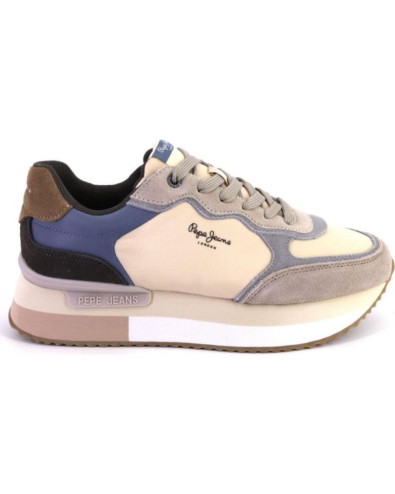Deportivas de Mujer PEPE JEANS PLS60025 ZAPATILLAS CASUAL DE MUJER BEIGE Y AZUL
