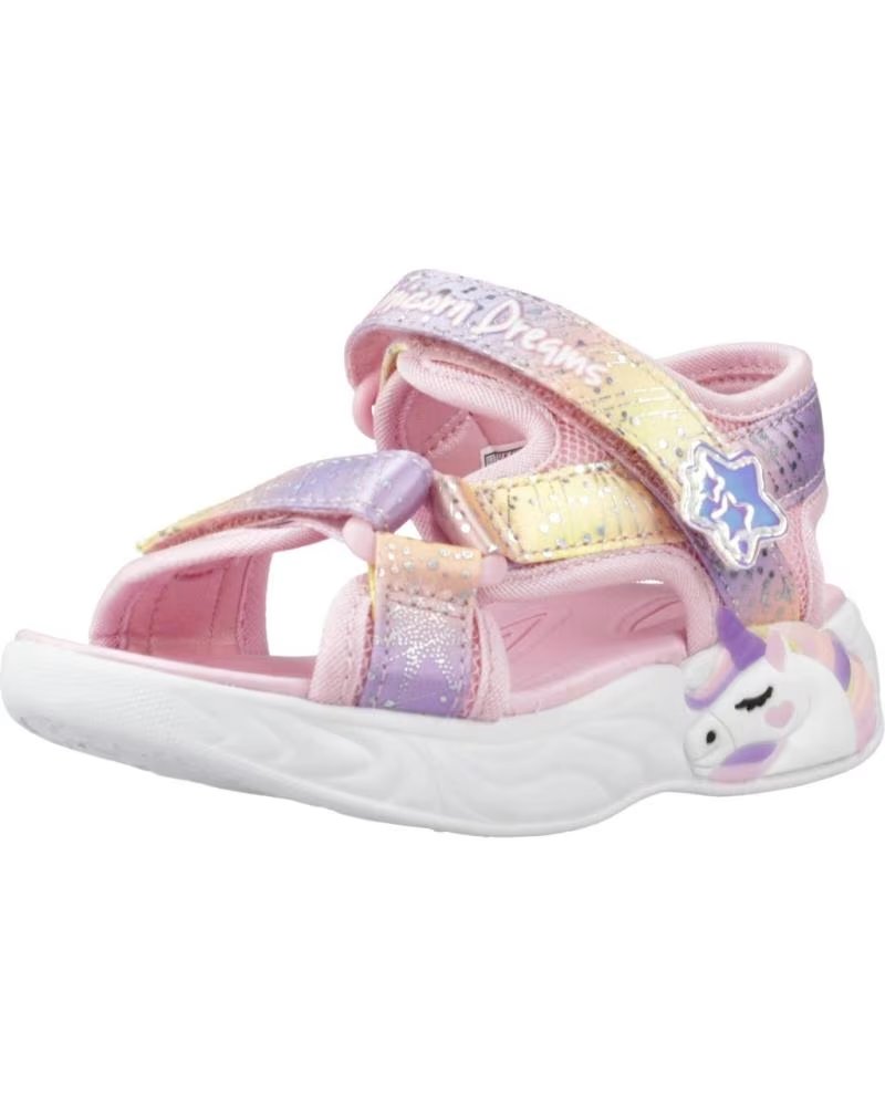 Sandalias Skechers Niña 302682N Rosas Tornasol Unicornio Lpmt