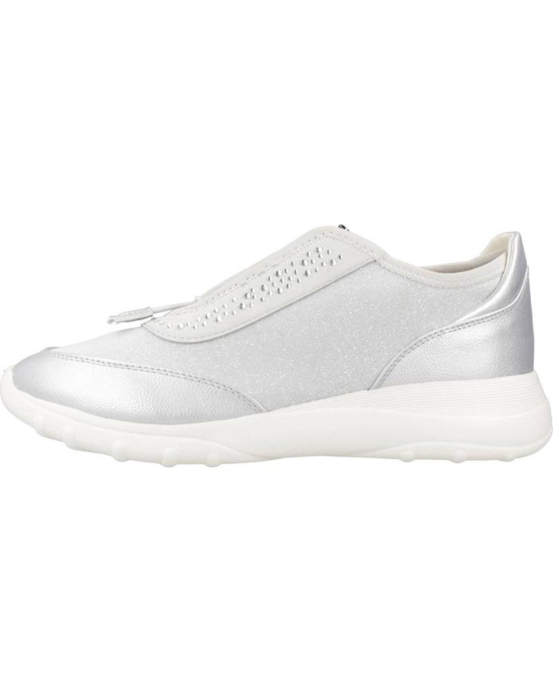 Deportivas de Mujer GEOX DEPORTIVO CASUAL DE PIEL Y TELA CON SUELA DE GOMA SILVER GRIS