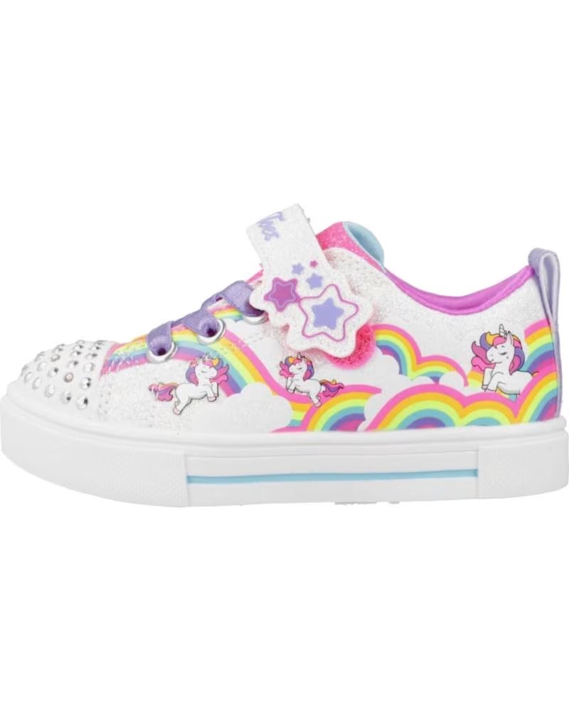 Skechers Zapatillas Nina Modelo Twinkle Sparks - Jumpin Cl Color Blan Wmlt