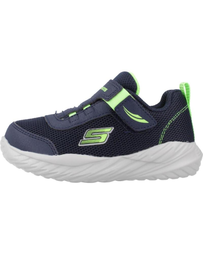 SKECHERS NITRO SPRINT - ZAPATILLAS INFANTILES AZULES CON DETALLES NEÓN NVLM