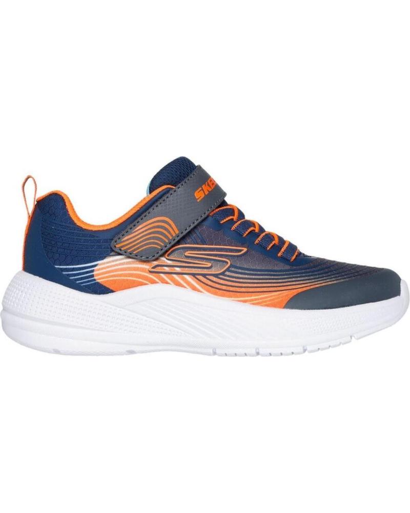 SKECHERS ZAPATILLAS MICROSPEC ADVANCE AZUL MARINO NARANJA 403926L-NVO AZUL