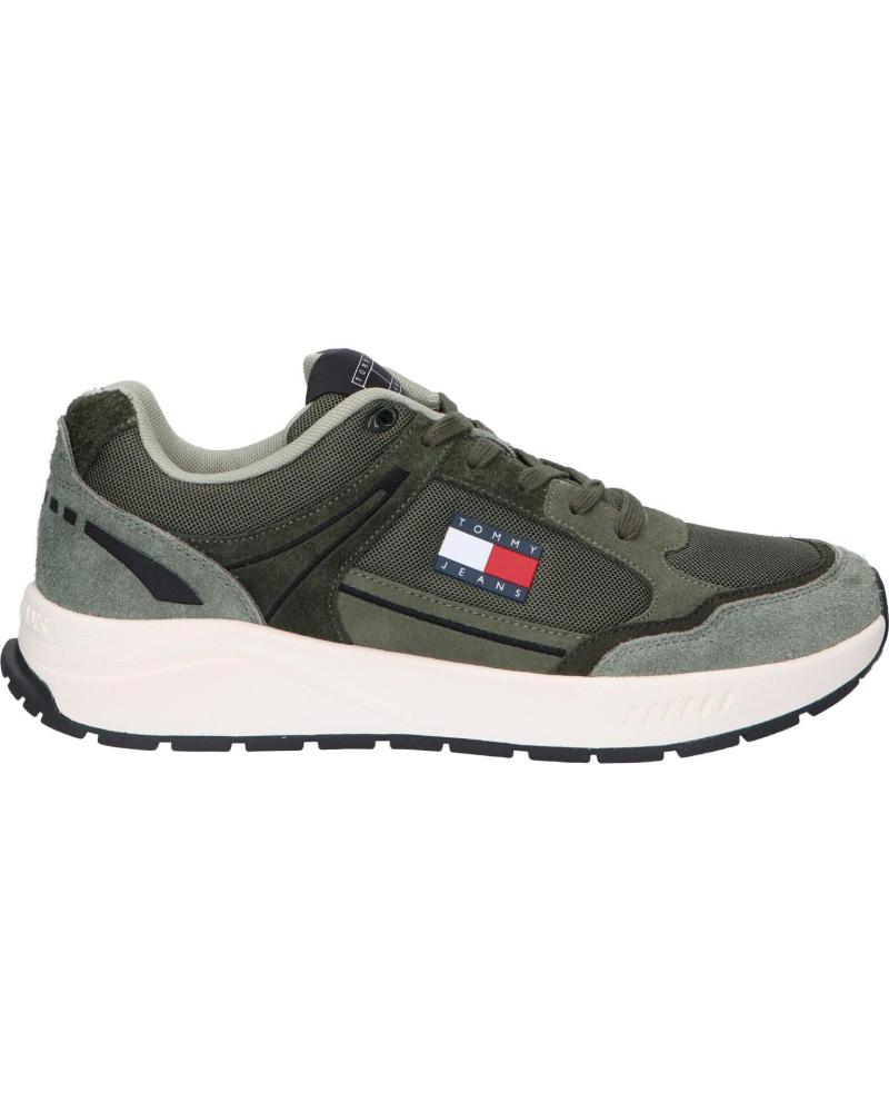 Deportivas de Hombre TOMMY HILFIGER EM0EM01494 RUNNER MIX MATERIAL M00 DEEP WOODS