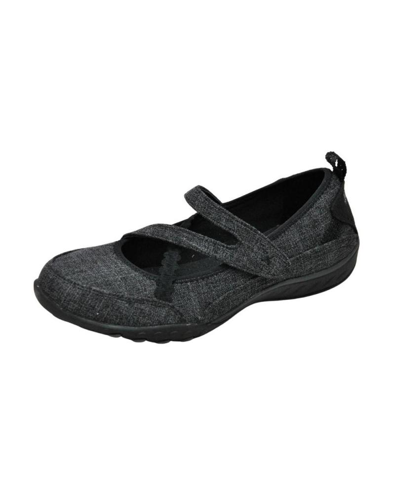 Bailarinas de Mujer SKECHERS 100242 - BREATHE EASY MERCEDITAS VELCRO PARA MUJER BLK