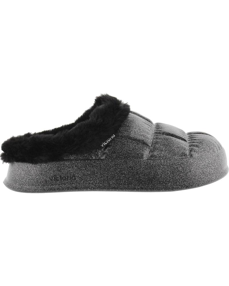 Calzado de casa de Mujer VICTORIA ZAPATILLAS 1402101 NUBE GLITTER NEGRO