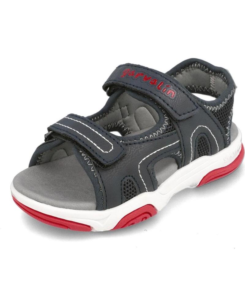 Sandalias de Niño GARVALIN SANDALIA GARVALIN PUNTERA ABIERTA A-AZUL Y GRISTEXTIL
