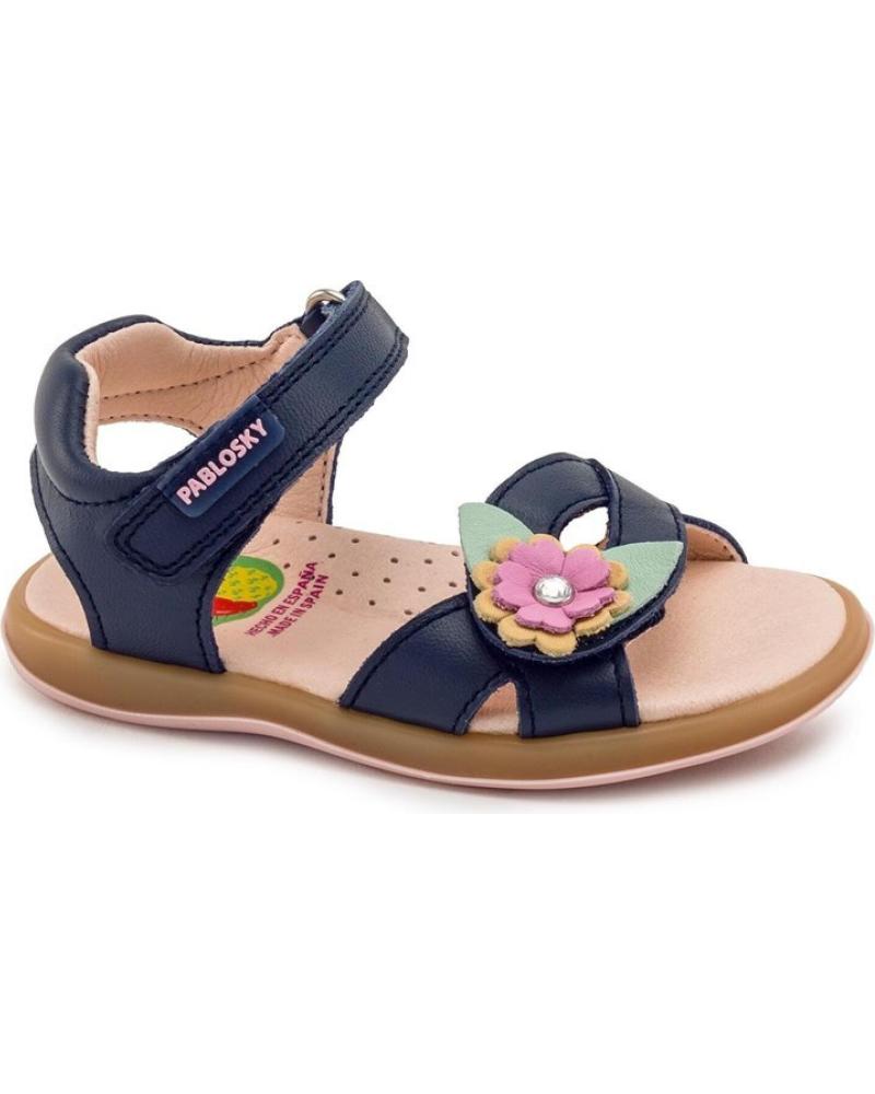 Sandalias de Niña PABLOSKY SANDALIA FLOR VELCRO 014122 AZUL MARINO