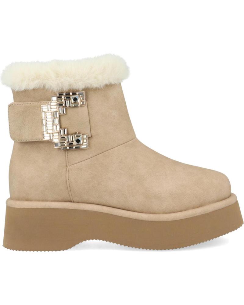 NOA HARMON BOTÍN FLUFFY 9829 TAUPE MORADO CON HEBILLA DECORATIVA MORADO