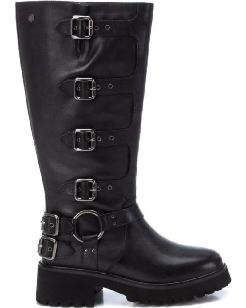 BOTAS ALTAS BIKER CARMELA CON HEBILLAS - NEGRO NEGRO