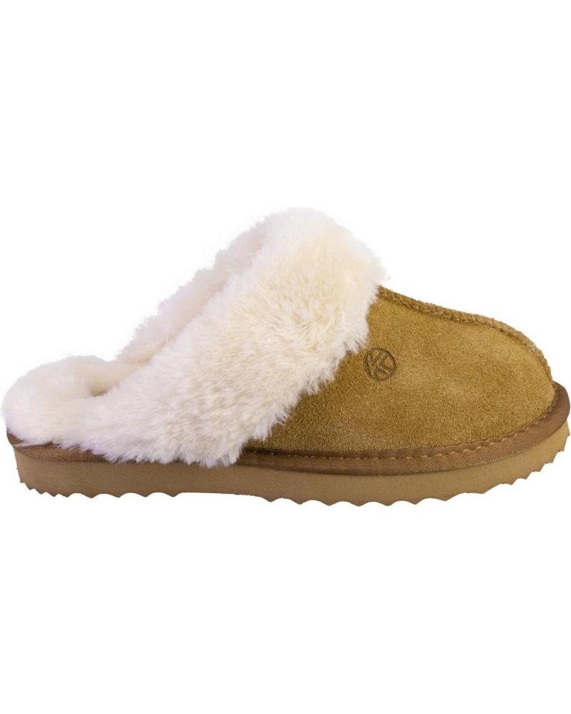 Calzado de casa de Mujer KELARA K41218 ZAPATILLAS DE CASA DE MUJER ANTE SERRAJE CUERO